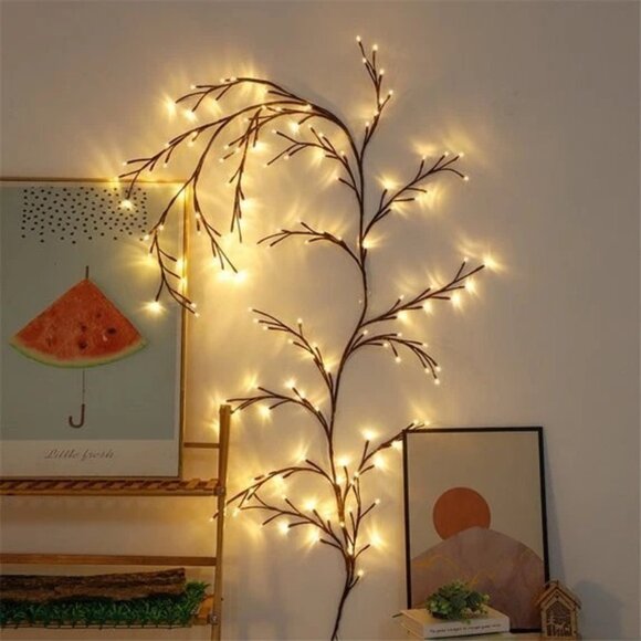 144 LED Willow Vine String Lights Flexible Garland - Christmas/Wedding, White - Picture 1 of 5